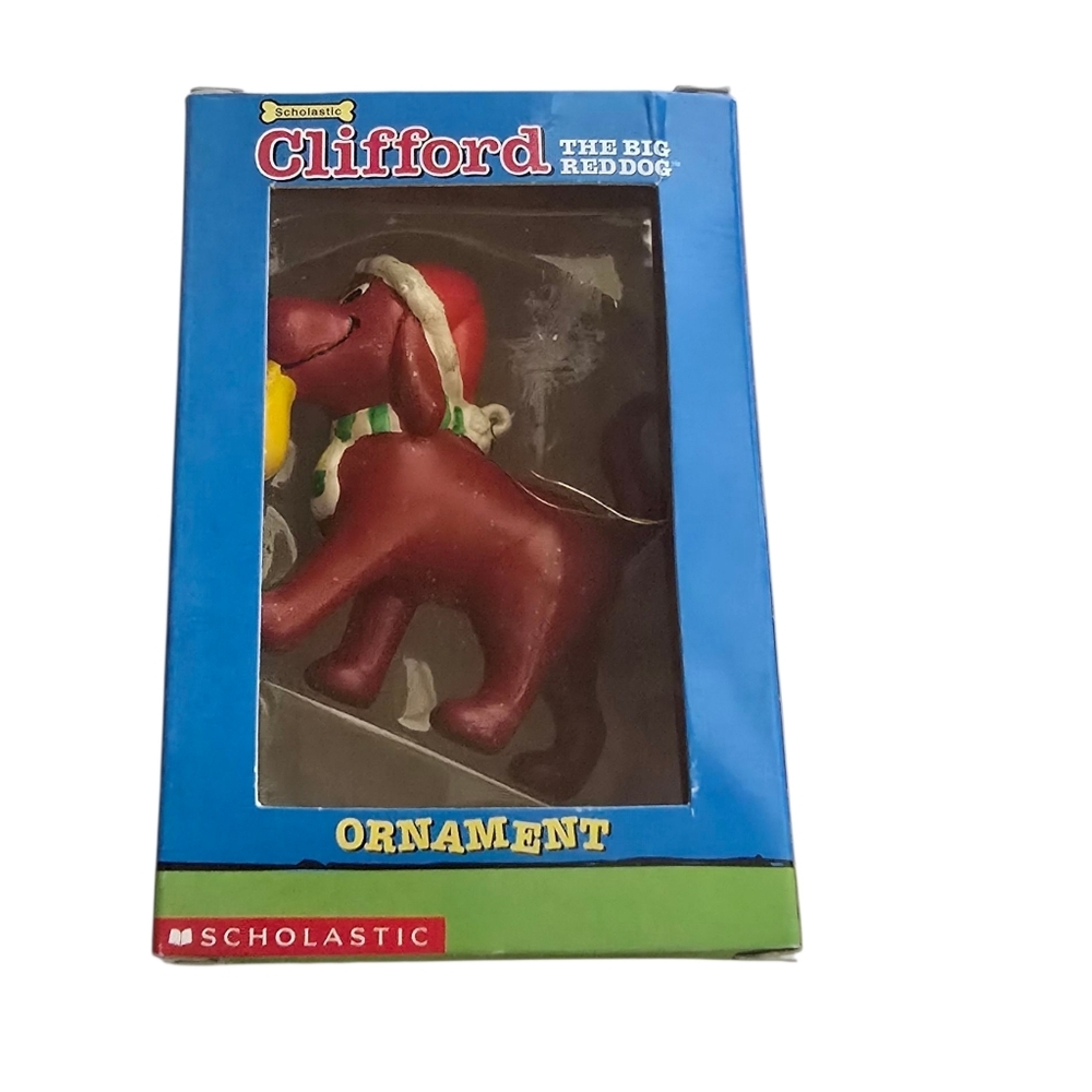 Vintage Clifford The Big Red Dog Christmas Ornament Kurt Adler Scholastic 2002